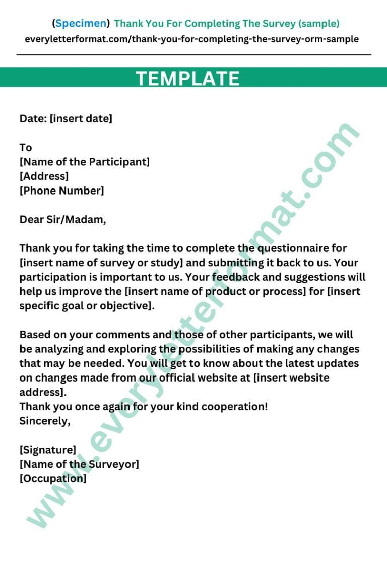 Thank You For Completing The Survey (sample)