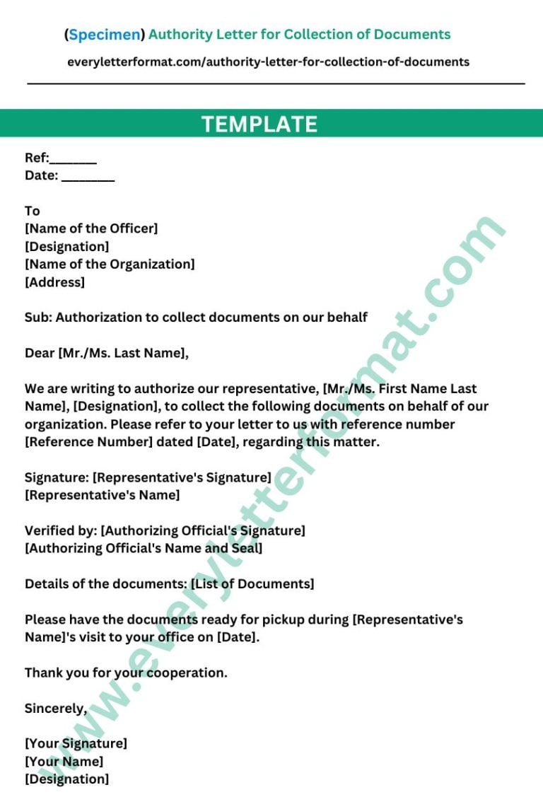 Authority Letter for Collection of Documents