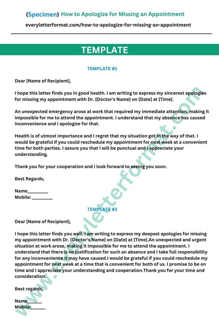 how to apologize for missing an appointment
