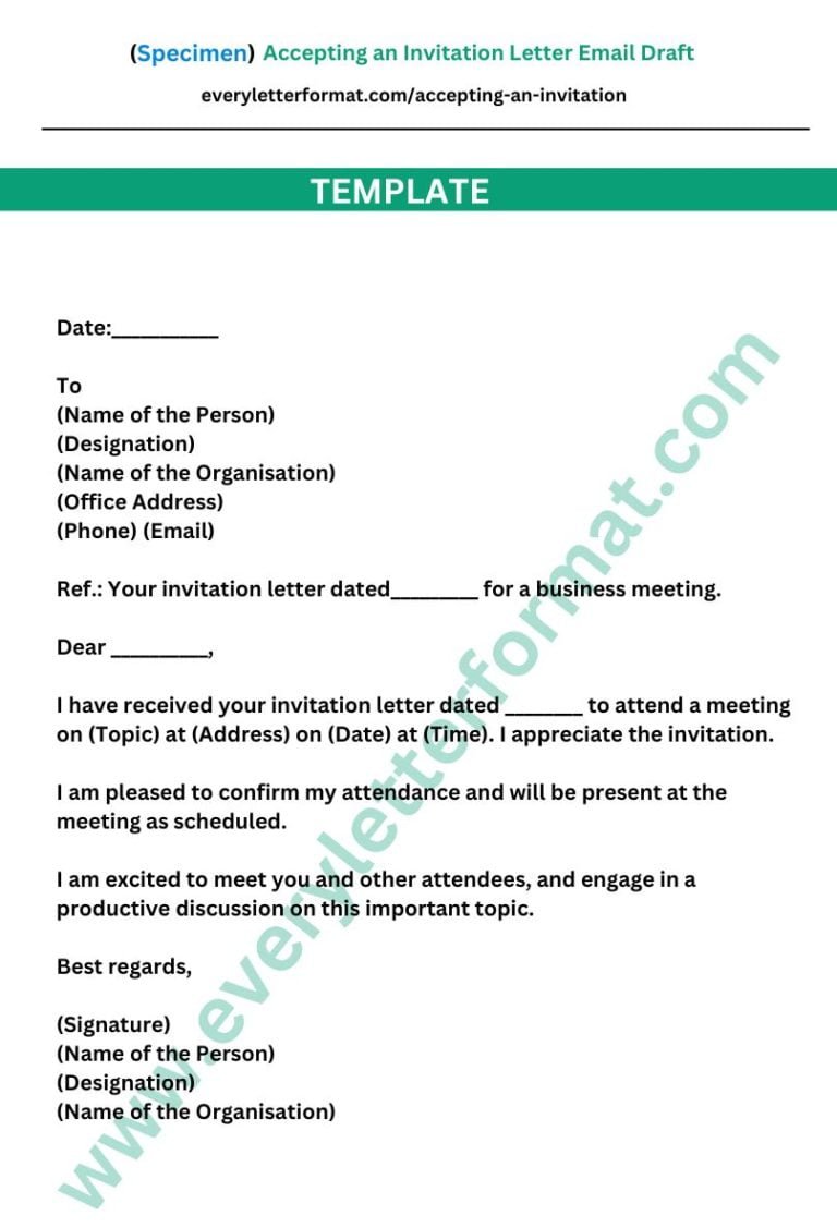 Accepting an Invitation Letter Email Draft