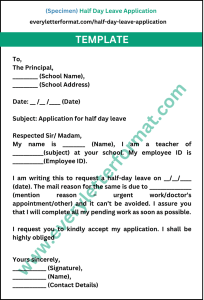 Half Day Leave Application