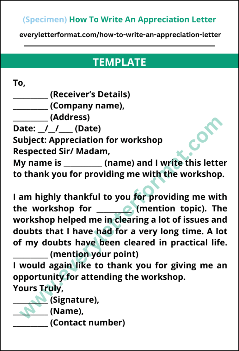 how to write an appreciation letter